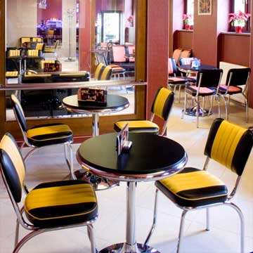 Australia retro coffee diner-1950s American bar counter and diner barstools, retro diner chairs and table set gallery